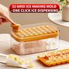 32 grid ice making mold, one click de icing, equipped with 1 ice spoon and ice storage container, essential for summer home use