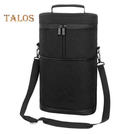 

Сумка-тоут для вина на 2 бутылки, герметичная, изолированная, сумка-холодильник для вина, портативная дорожная сумка для вина с ручкой и плечевым ремнем для путешествий, пикника, пляжа чёрный