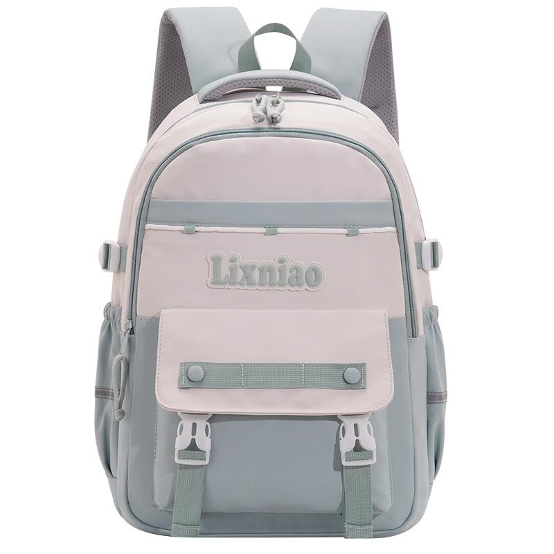 large capacity, fresh and cute, primary and secondary school students splicing contrasting colors, fashionable backpack.
