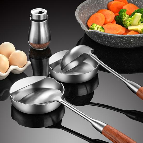 Stainless Steel Spoon Rest for Kitchen Countertop Cooking Utensils Holder Rack for Sauces Easy Clean Spoon