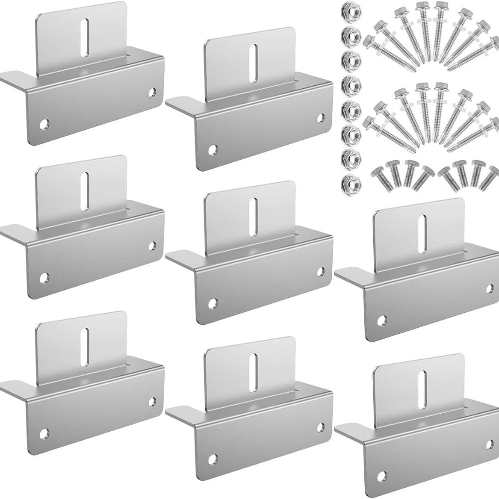 8 x Solar Panel Stallet in Metar Solar Panel Mounting Z Bracket Solar Panel Solar Panel Mounting with Nuts and Screws Accessories for Solar