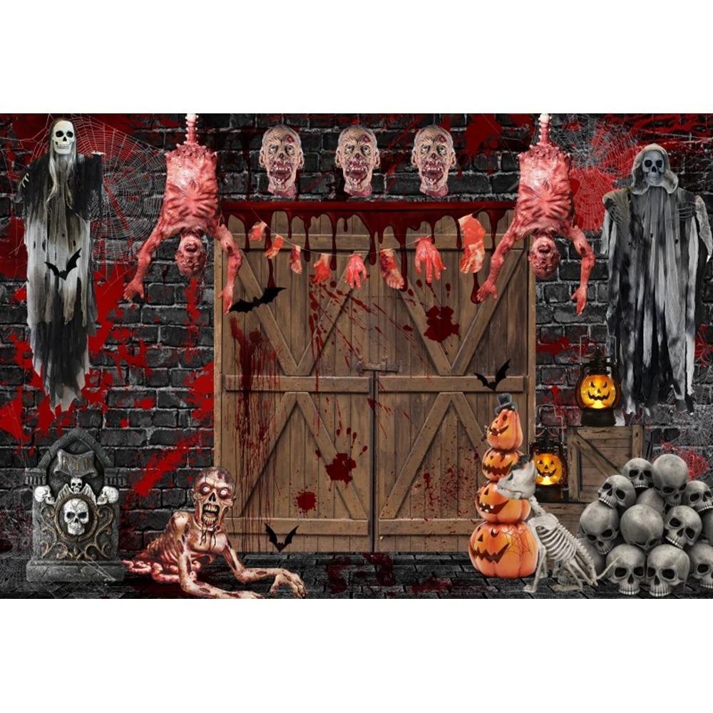 Tapiz de decoración de Halloween, casa embrujada, noche de terror, tumba aterradora, fantasma, calavera, bruja, castillo, fondo, tela, decoración de fiesta