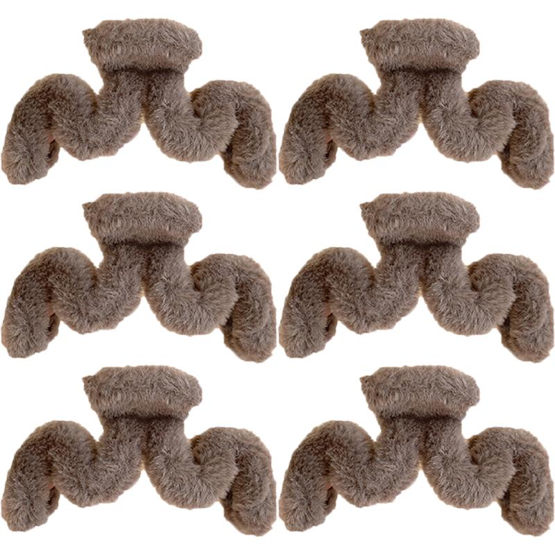 Oversized Plush Hair Clip Women Autumn Winter Wavy Hair Shark Clip Elegant Hair Accessories