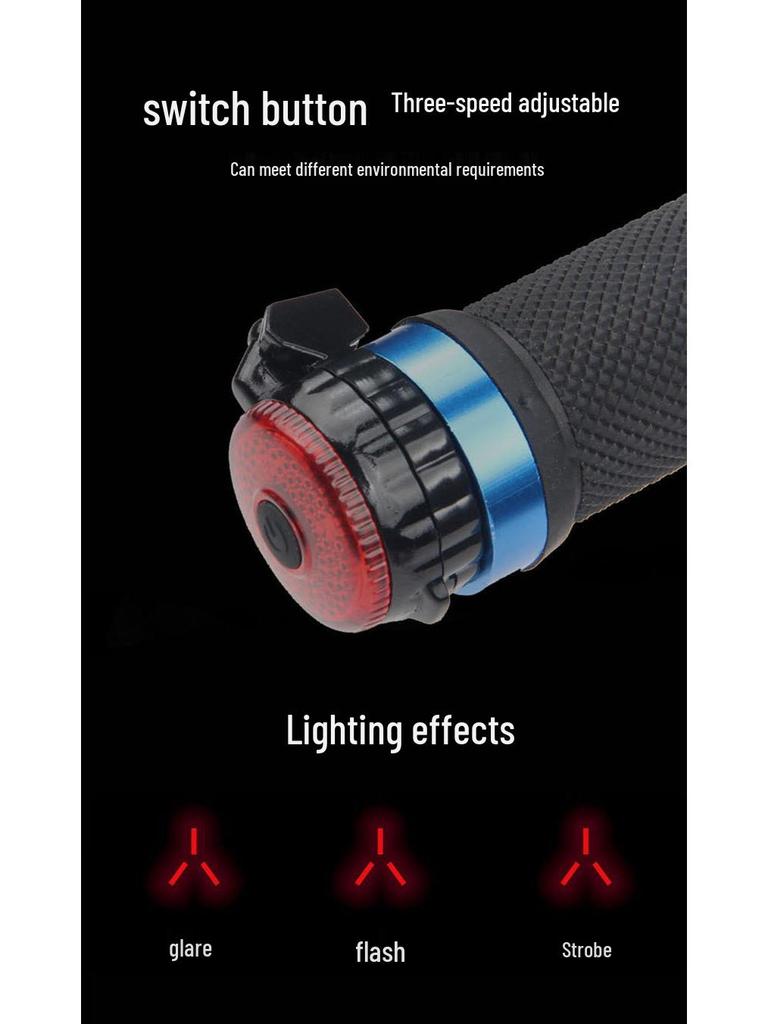 Bicycle Handlebar Rearview Mirror with Reflective Light - Folding Safety Mirror for Road Bikes