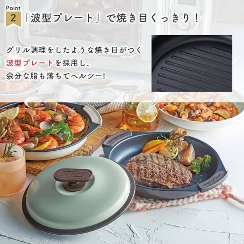 Toffy Microwave Grill Pan K-MW3: Just pop it in the microwave! This 6-in-1 grill pan features a wavy plate and can be used to bake, fry, steam, boil,