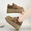 Autumn Sports Platform Casual Board Shoes Leather Classic Retro Versatile Forrest Gump Training Shoes Heightening Dad Shoes Women
