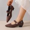 Pointed-toe Single Shoes - Women's New Style, Versatile for Outerwear, Hook-and-loop Fastening Shoes