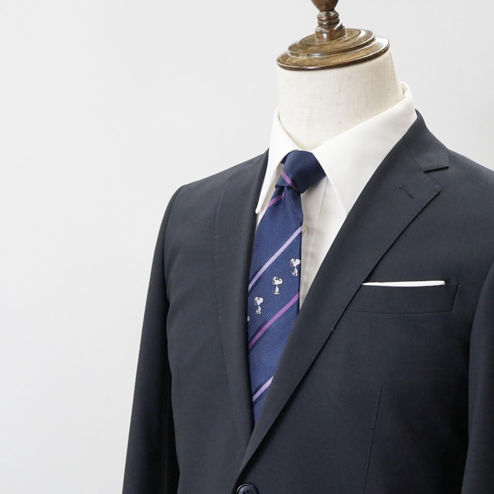 [Peanuts] Snoopy Joe Cool Tie, Stripe Pattern, PN918305, Navy