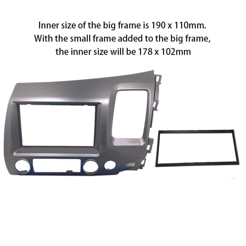 Precise 2X For Honda Civic 2006-2011 Stereo Radio Double 2 DIN Dash Kit Fascia Dash Panel Trim-RHD