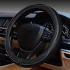Universal Car Steering Wheel Cover, Anti-Slip Leather Steering Black with Gray