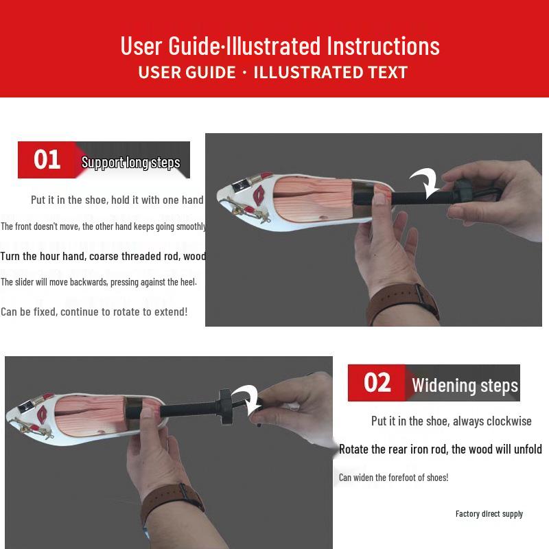 Unisex Solid Wood Shoe Stretcher for Lengthening and Widening Tight Shoes
