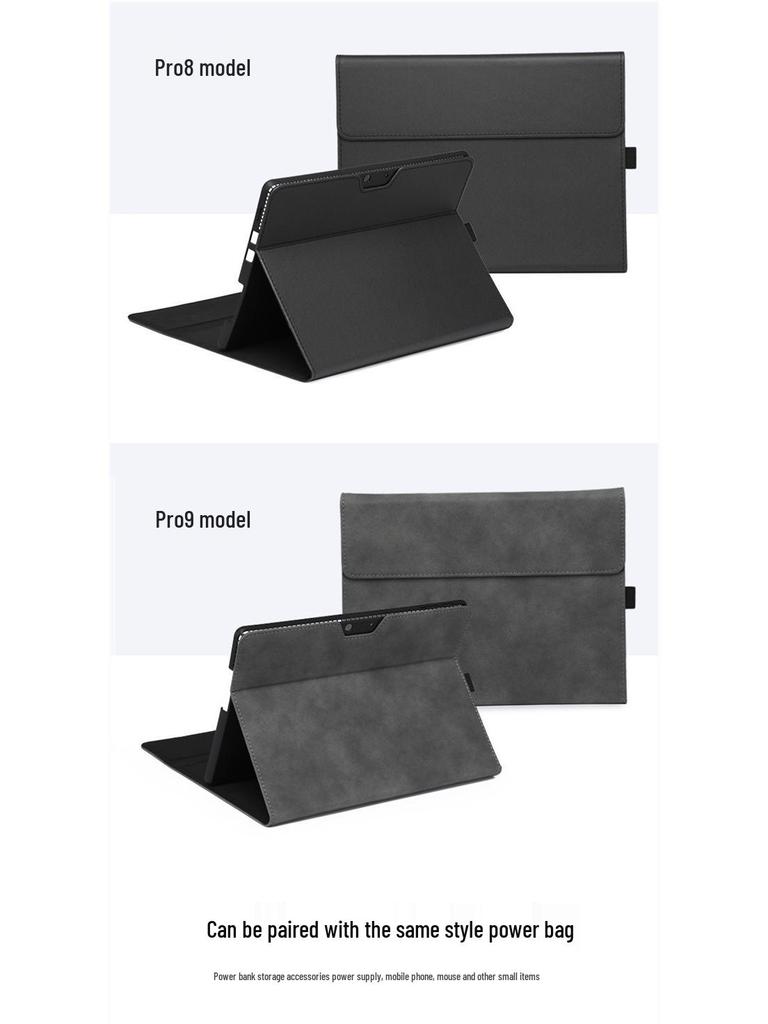 Surface Pro 12 Leather Stand Case: Anti-Drop Protective Cover for Microsoft Pro 9 Tablet