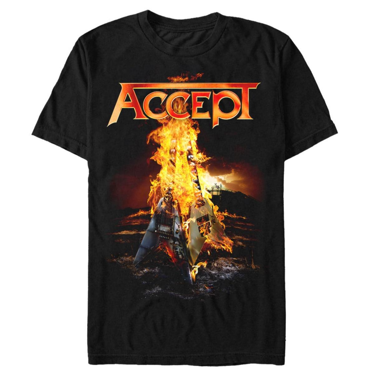 Accept Cotton Band Shirt Unisex Summer Short Sleeve Fashion Brand Tee Luxury Casual Vintage M
