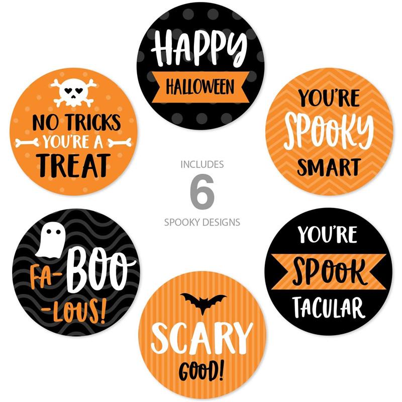 500 Halloween Cartoon Self-Adhesive Stickers: Funny Decoration Labels for Kids' Holiday Activities