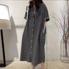 Casual Shirt Collar Long Dress Style Jeans Skirt Women's Clothing Maxi Dress Casual Wear