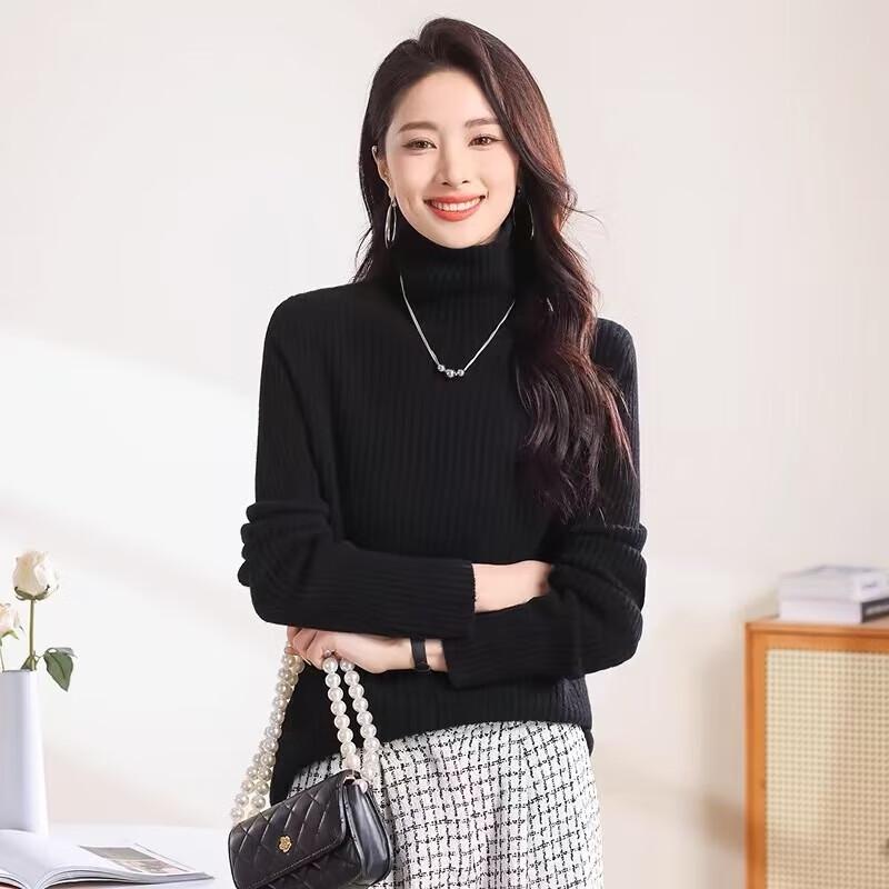 Firstview Women's Classic High-Neck Wool Sweater