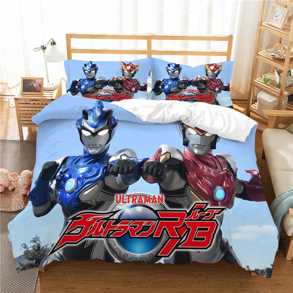 Bedding Cover Suit Ultraman Printing Teens Fashion Bedspread Polyester Pillowcase Home Textiles Duvet Cover