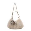 Plush bag women's large capacity 2025 new autumn and winter versatile casual single shoulder underarm bag, fluffy dumpling bag