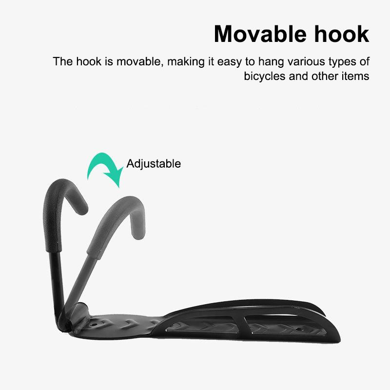 1Pcs Bike Stand Wall Mount Bicycle Holder Mountain Bike Rack Stands Storage Hanger Hook Mounted Rack Stand Steel Black
