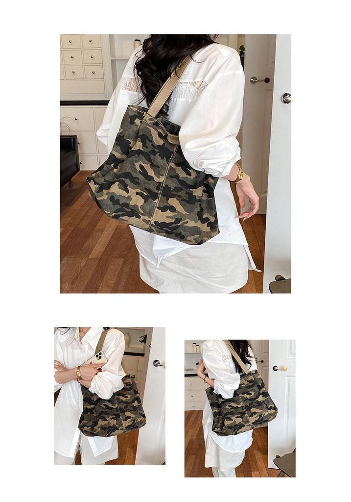 Borsa Tote da Donna Grande in Tela Mimetica - 2026 Borsa a Spalla Versatile per il Pendolarismo