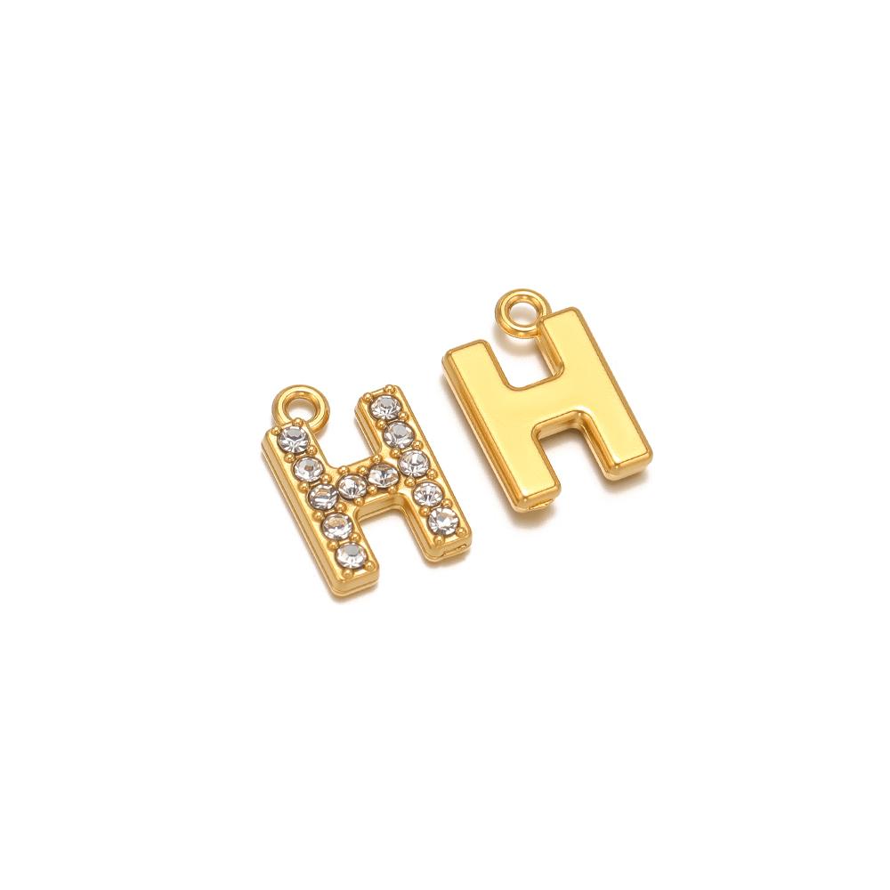 5pcs Stainless Steel Gold Rhinestone Letters Charms DIY Women Girl Alphabet Necklace Pendants Jewelry Bracelet Earrings Making