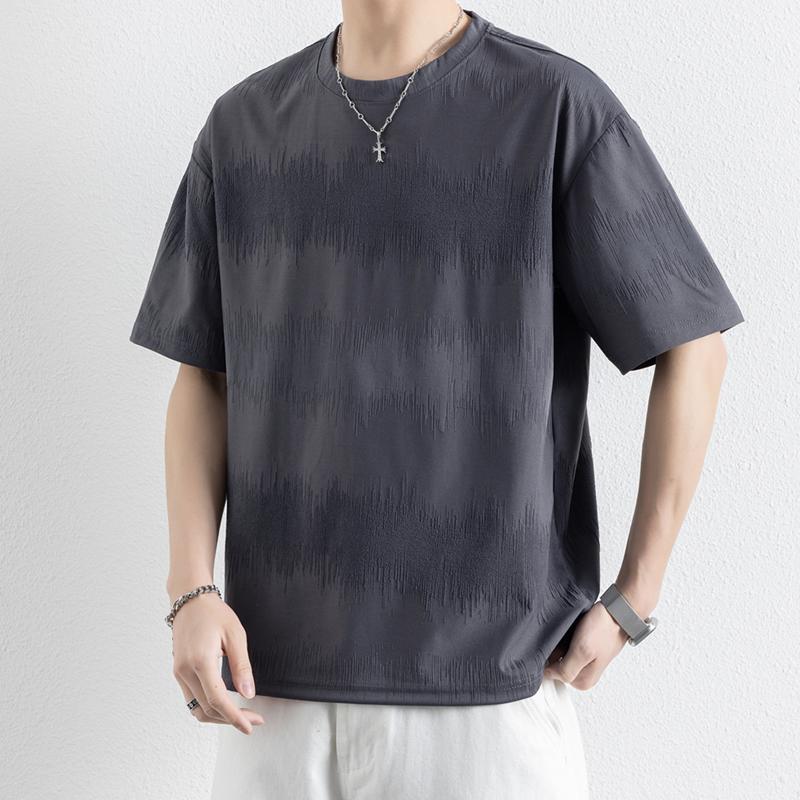 Large Size High-end Simple Short-sleeved T-shirt Men's Loose Solid Color T-shirt