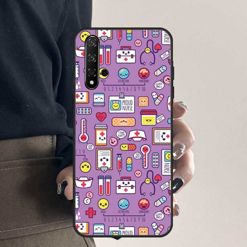 

Medical Medicine Nurse Pattern For Huawei Nova 9 10 SE 5T 12s 12i 11i Y91 Y90 Y60 Y70 Y72 Y61 P20 P40 P30 Lite P60 Pro Case Huawei Nova Y90
