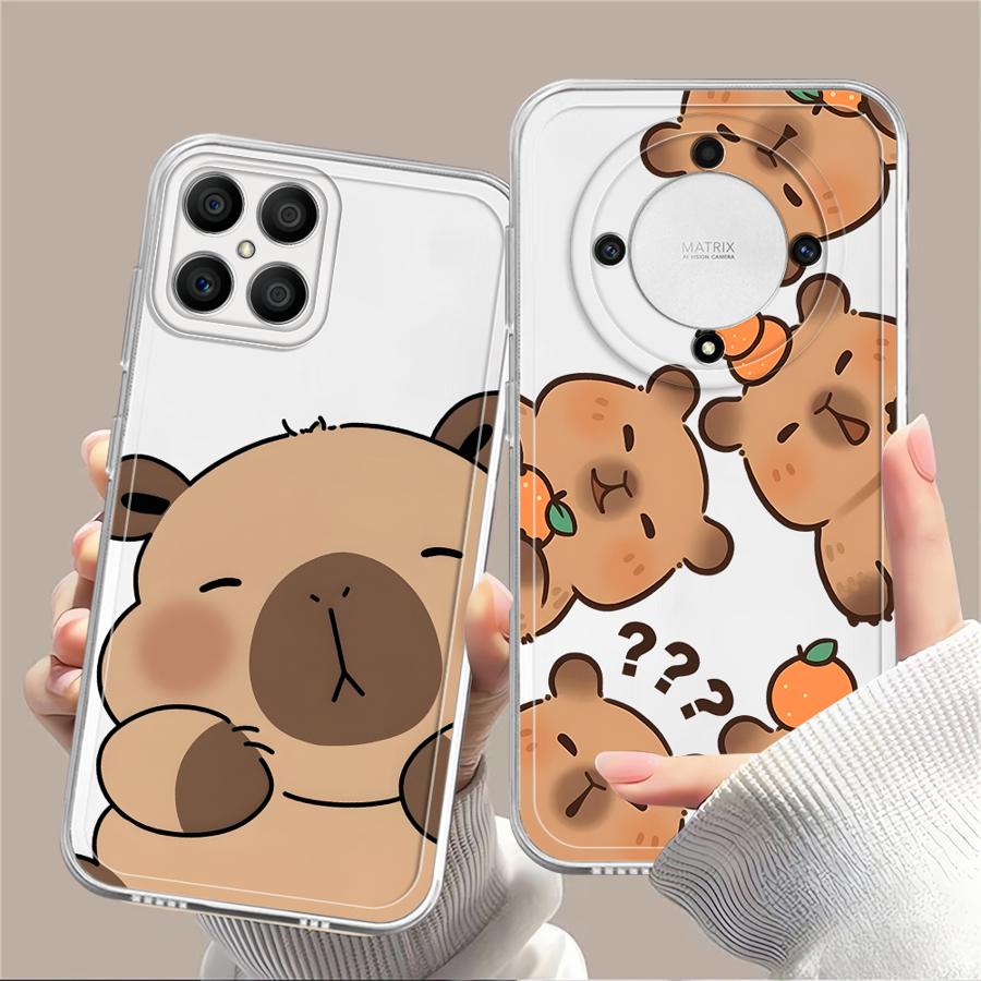 Cartoon Capybara Case for Honor X7b 90 Lite X9a X8a X8b X8 X9b Soft Phone Cover
