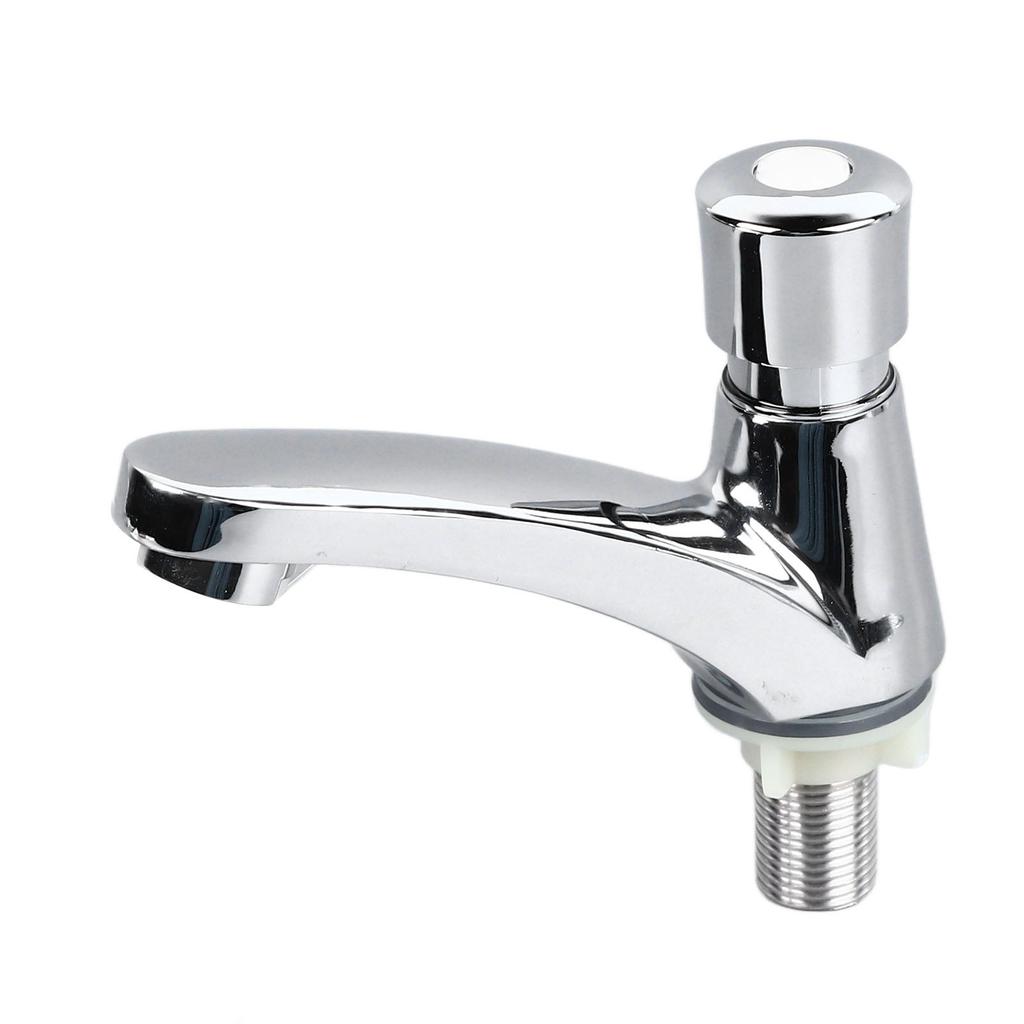Basin Sink Faucet Push Button Design Water Saving Rugged  Time Delay Faucet for Home Single Cold Push Button Sink Faucet