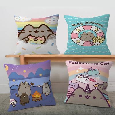 Roztomilý P-Pusheen Kočka Polštář Dárky Domov Kancelář Vybavení Ložnice Pohovka Auto Potah na Polštář Pouzdro 45x45cm