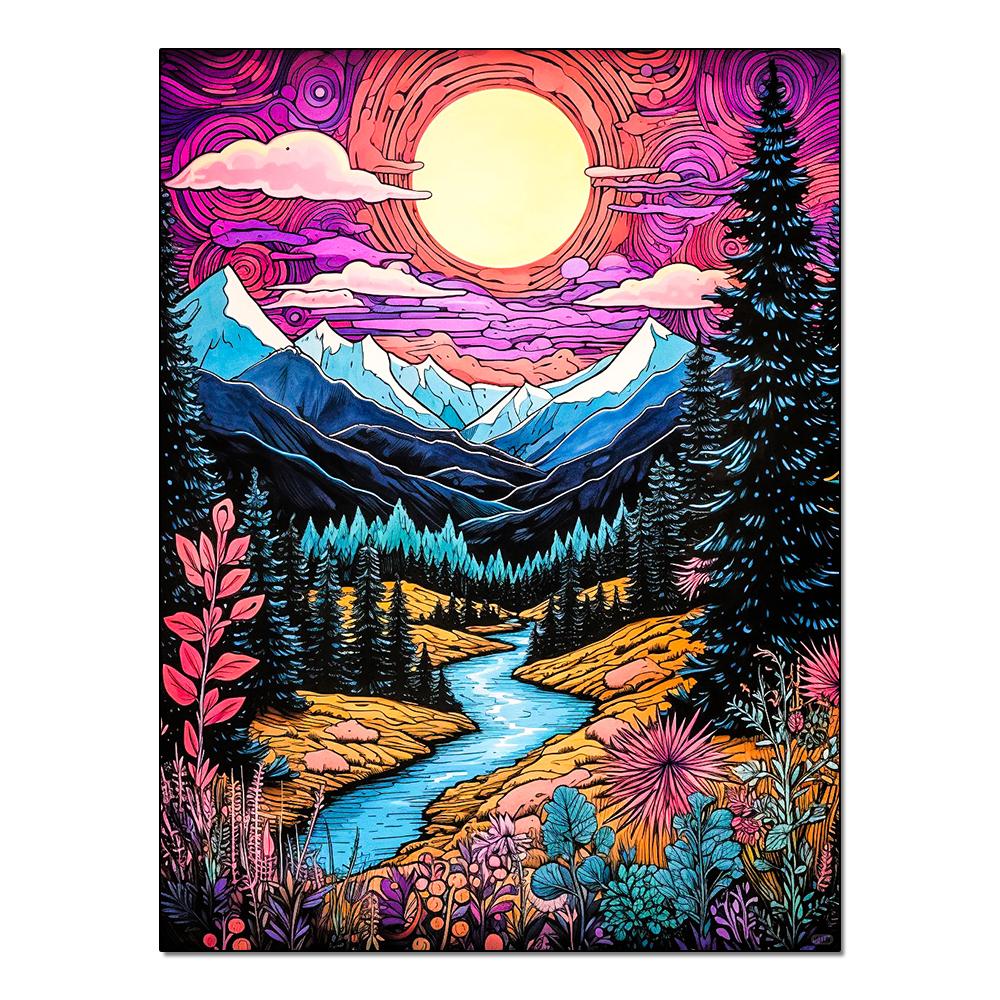Landscape Sunset Diamond Painting Complete Kit DIY Mosaic Embroidery Hobby Handicraft Painting for Home Wall Decoration