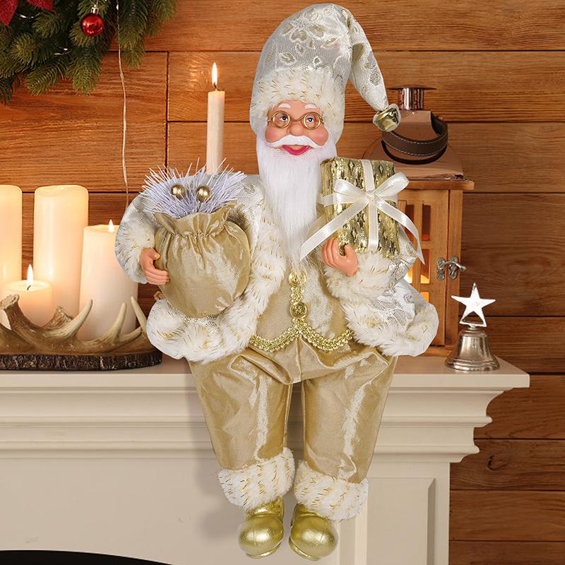 1PC Festive Santa Claus Decor for Shop Displays Handcrafted Santa Ornament for Mantle
