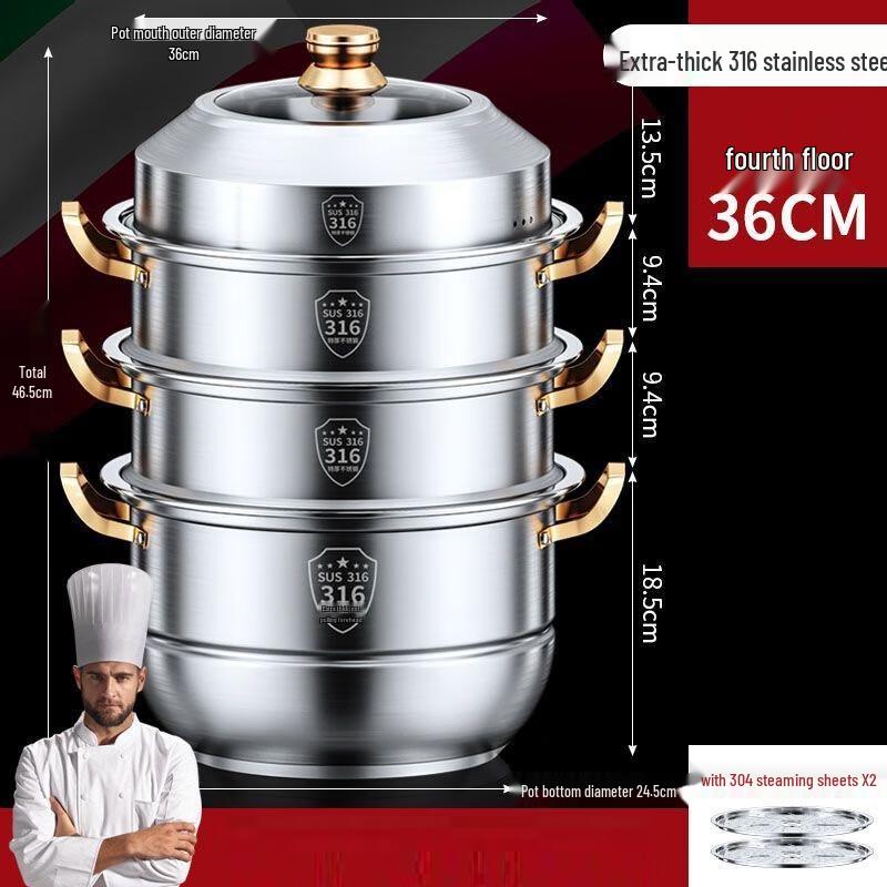 316 Stainless Steel Steamer Pot