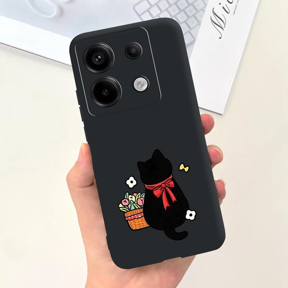 For Xiaomi Redmi Note 13 Pro 5G Phone Case Cow Print Checkered Pattern Soft Liquid Silicone Funda For Redmi Note 13 4G Pro+ Plus