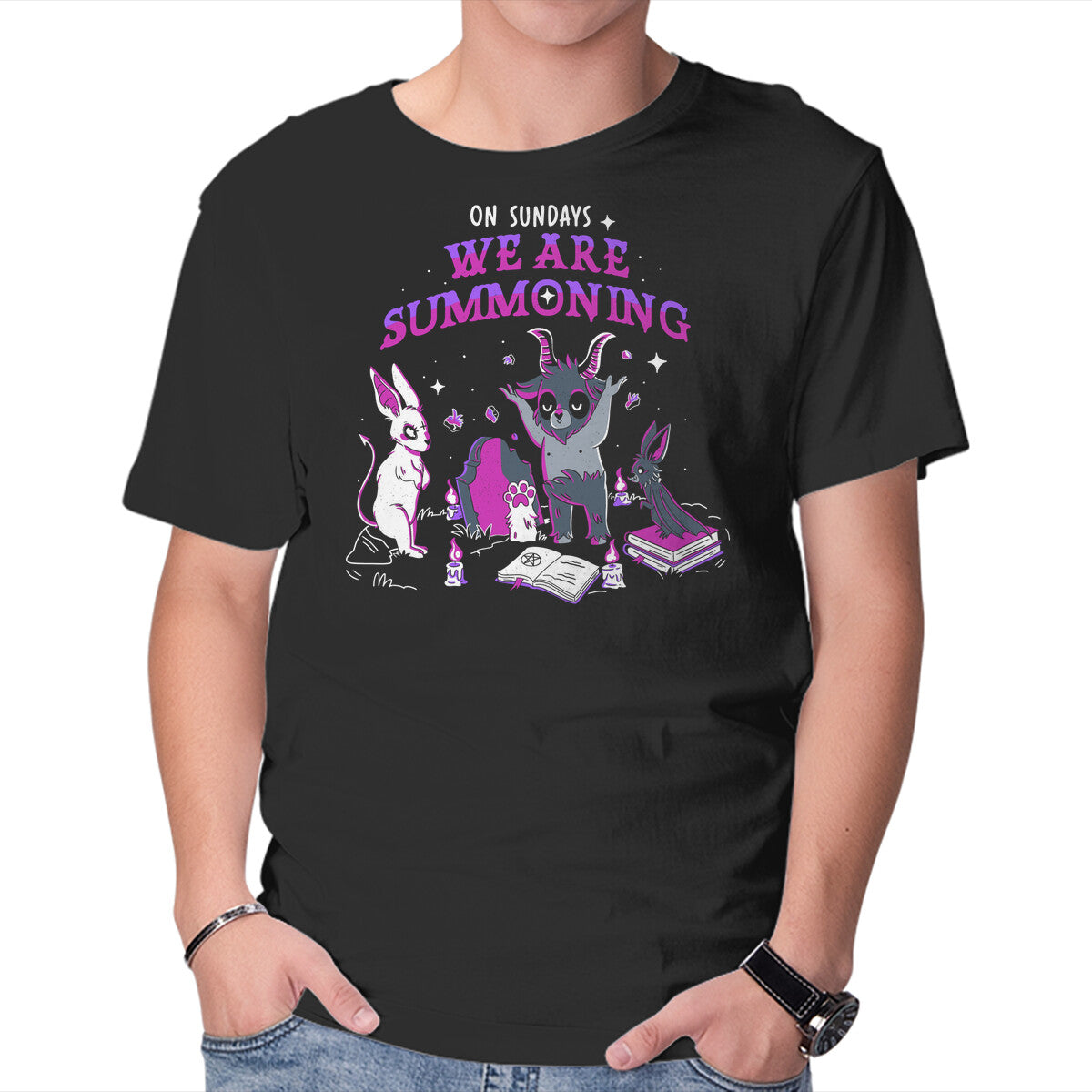 Unisex Crew Neck T-Shirt Summoning On Sundays Graphic Short Sleeve Casual Tee XXXL