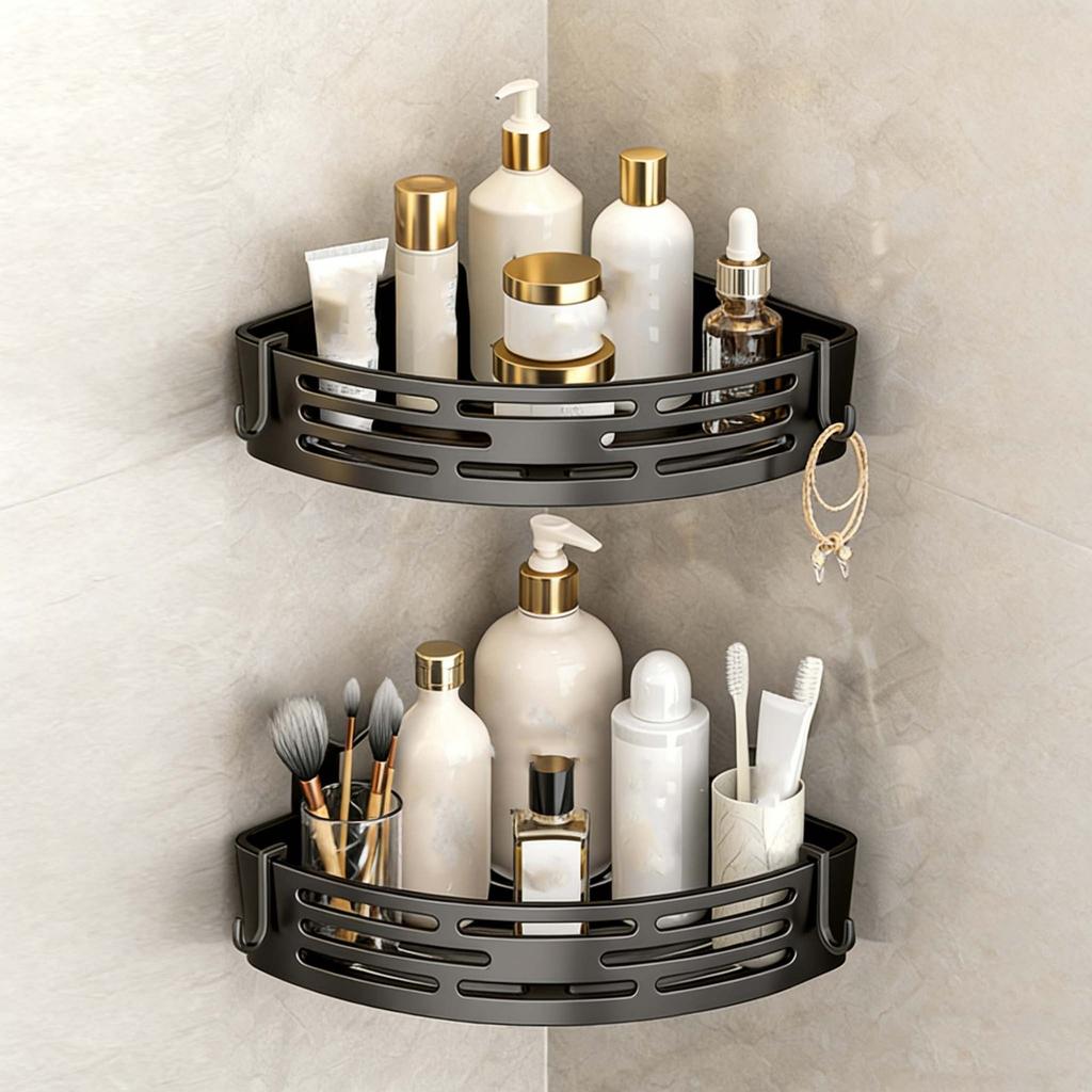 Corner shower caddy suction cup shelf bathroom wall mounted organizer rack for toiletries storage accessories