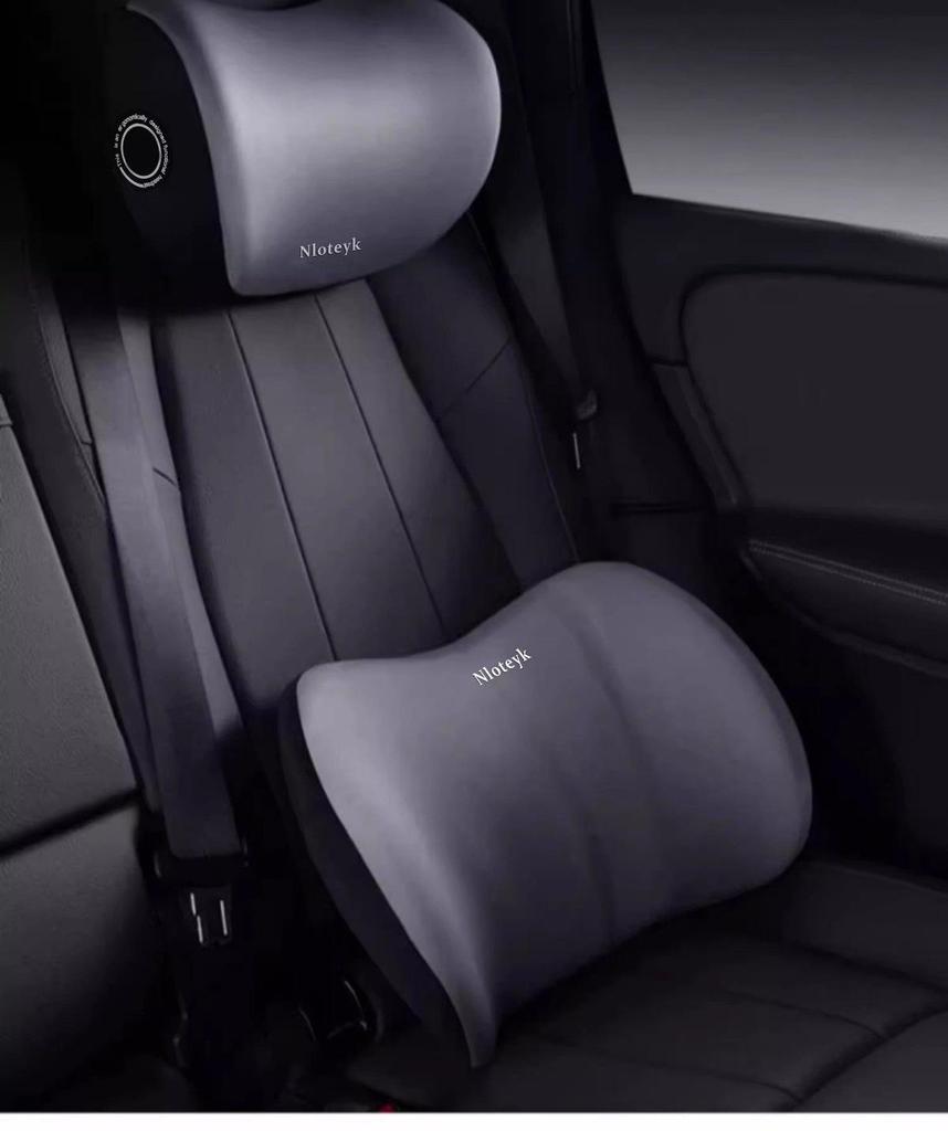 Car Memory Foam Neck & Lumbar Support Pillow Set: Ergonomic Headrest, All-Season Seat Back Cushion