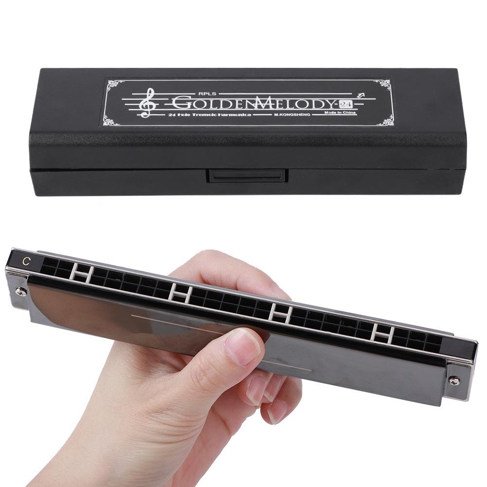 24-Loch-Tremolo-Mundharmonika, C-Tonart, Blasmusikinstrument für erwachsene Anfänger