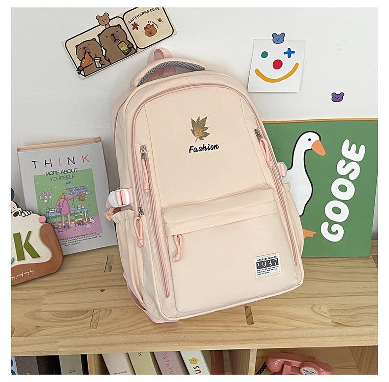 Schoolbag Large Capacity Student Schoolbag High Value Student Schoolbag Japanese and Korean Version Simple Student Schoolbag Embroidery Student 