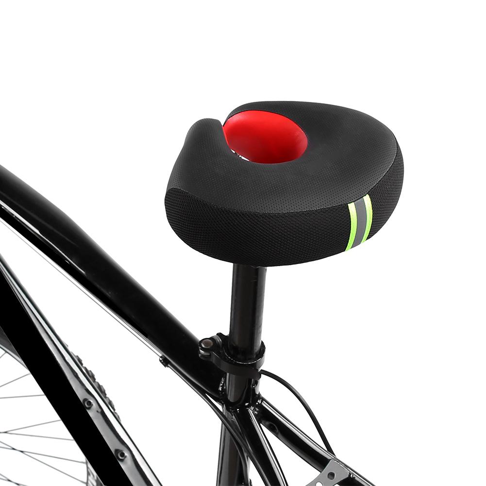 Ergonomic Mountain Bike Cycling Bicycle Noseless Shape Saddle Cushion Pad Seat Red