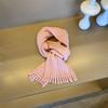 Sciarpa a Coste Invernale per Bambini Colore Unito Scaldacollo Caldo in Maglia Sciarpa Morbida con Frange per Bambini e Bambine