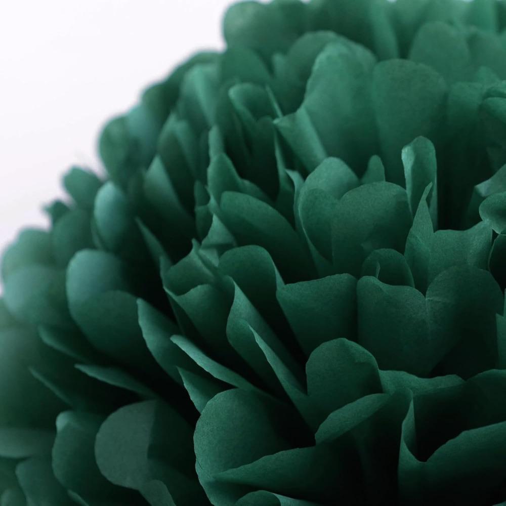 15pcs Green Tissue Paper Pom Poms Green Wedding Party Decorations Dots Paper Garland for Neutral St. Patrick's Day Party Birthday Rustic Wedding Decor