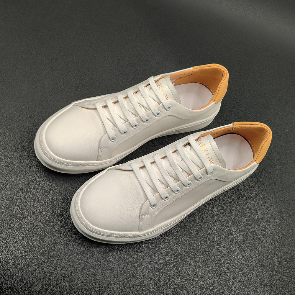 Men'S Leather White Shoes Men'S Summer Hollow White Board Shoes Men'S Trendy Shoes Versatile Boys' Shoes Casual Shoes
