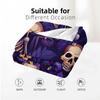 Purple Floral Skeleton Vintage Anime Cartoon Flannel Blanket Soft Warm Throw for Bedroom Sofa Car Kids Holiday Gift