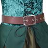 Women's Elf Medieval Green Fairy Dress Magical Elf Dress and Belt with Wings Halloween Cosplay Costumes Elf role-playing costume