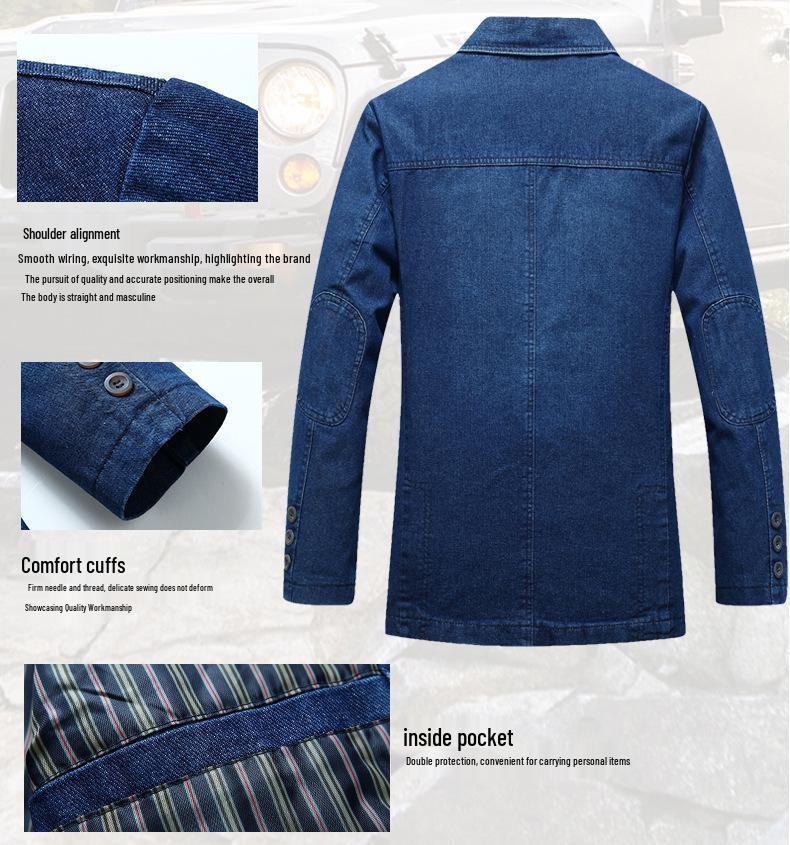 Men's Plus Size Casual Denim Jacket 2182
