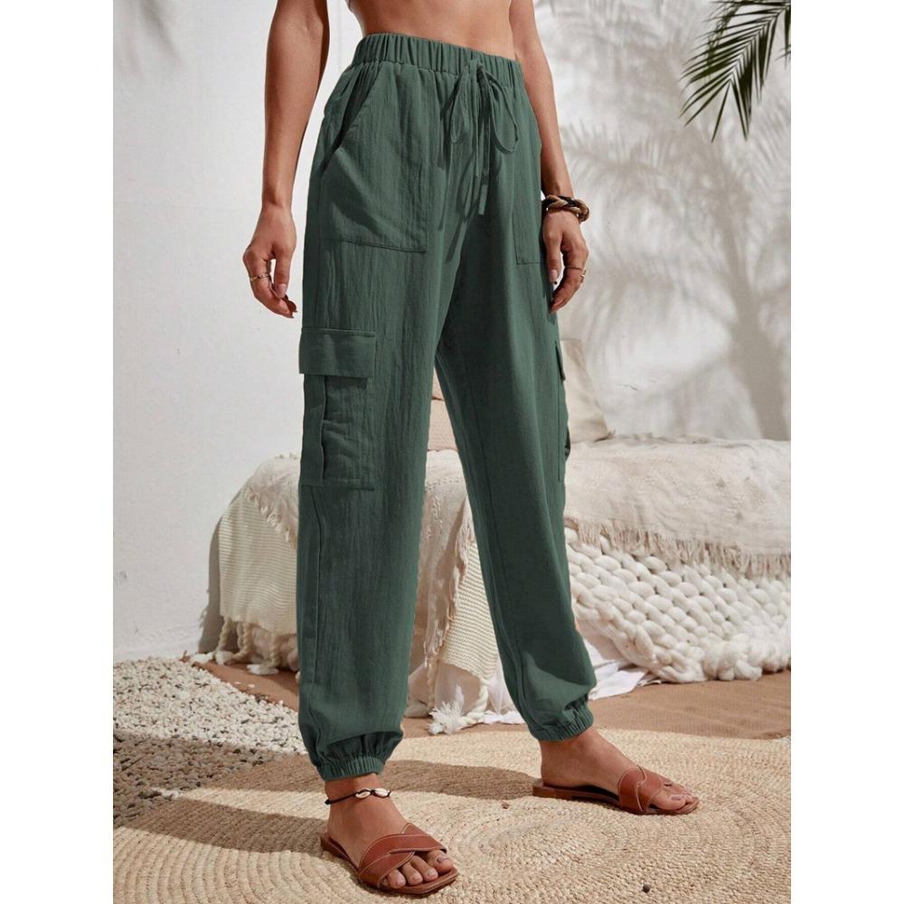 Women Solid Color Women Pants Pocket Women's Pants Spring Summer Collection Pocket Workwear Womens Pants