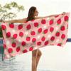 Cute Strawberry Print Beach Towel, Soft Absorbent Microfiber Quick Dry Bath Towel, Oversized Sand-Free Towel for Summer Beach