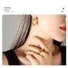 C-Shaped Textured Titanium Steel Earrings, 18k Gold-Plated, Minimalist European and American Style for Autumn/Winter, Christmas Edition F229