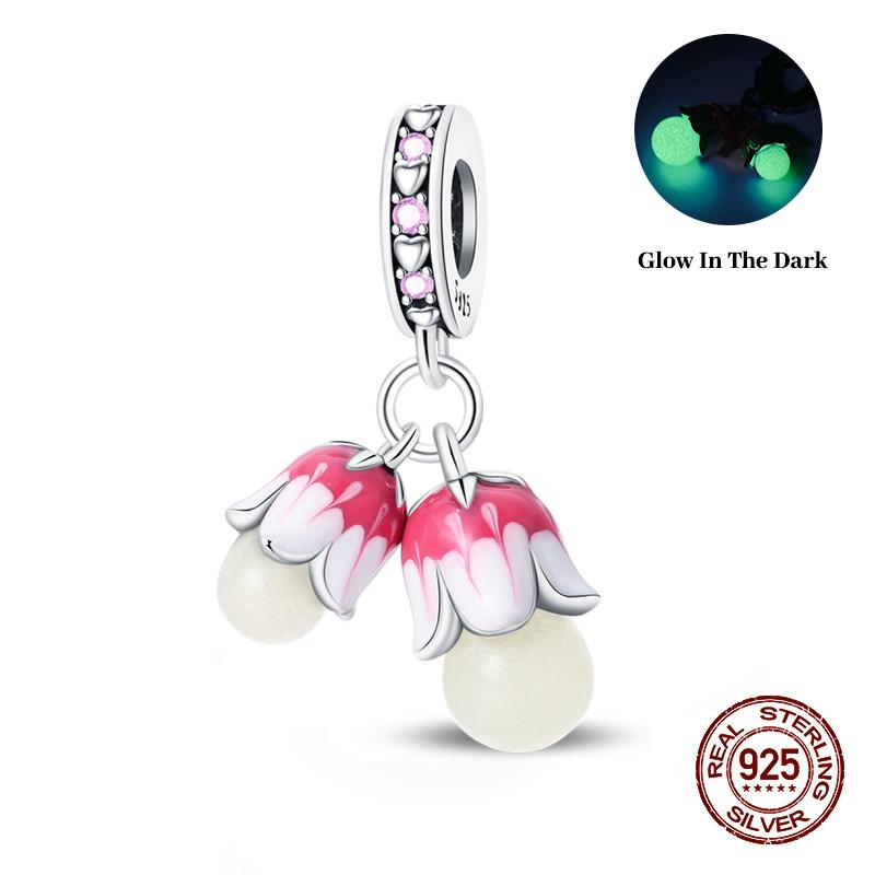 Trendy 100%Copper Flower Charms Fit Original Pandach Braceletcopper Butterfly Dragonfly Pendant Fine Jewelry Gift